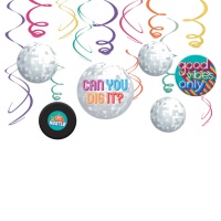Decoratieve feestslingers Disco - 12 stuks