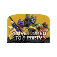Uitnodigingen van Batman Lego - 8 stuks