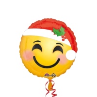 Kerstman Emoticon Ballon 43 cm - Anagram