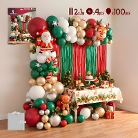 Kerstballonnenboogset met de Kerstman - 105-delig