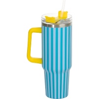 Thermosbeker 1,2 L met blauw gestreept design
