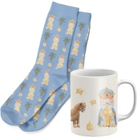 Cadeauset mok en sokken Koning Melchior