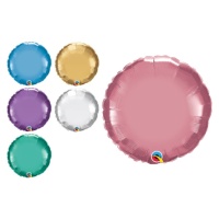 Ronde chromen ballon van 45 cm - Qualatex - 1 stuk