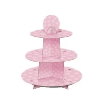Roze cupcake standaard - 29,8 x 33,8 cm