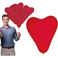Rode latex hartballonnen - 10 stuks