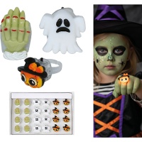 Set van 24 lichtgevende Halloween-ringen (3 cm) - 24 stuks