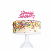 Fluor Happy Birthday kaars - 1 stuk