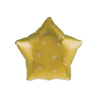 Stervormige ballon met gouden schitteringen van 45 cm - 1 stuk