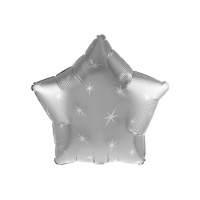 Stervormige ballon met zilveren schittering van 45 cm - 1 stuk
