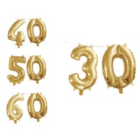 Gouden Dubbele Cijferballon van 40,6 cm - Creative Converting - 1 Stuk