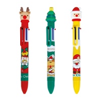 Veelkleurige kerstpen met kerstmotief - 1 stuk