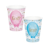 Bekers 'Meisje of Jongen?' 250 ml - 8 stuks