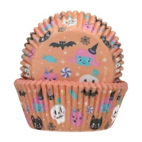 Papieren cupcakevormpjes Halloween-monsters - FunCakes - 48 stuks