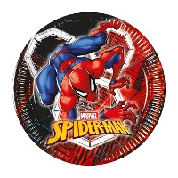 Spider-Man-bordjes met spinnenweb - 20 cm, 8 stuks