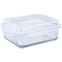 Luchtdichte borosilicaatglas Tupper met handvatten van 4,8 L