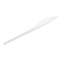 Witte plastic messen van 16,5 cm - 20 stuks