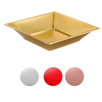 Metallic diepe plastic borden van 17 cm - 4 stuks