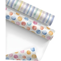 Inpakpapier met stippen of strepen 2 x 0,70 m - 1 stuk