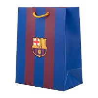 Cadeauzak 23 x 18 x 10 cm met blaugrana strepen