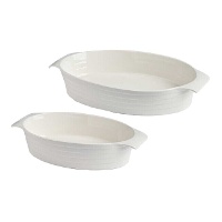 Ovale ovenschaal met gesloten handvatten - Vessia - 2 stuks