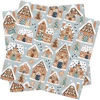 Servetten met huisjes en bomen, 16,5 x 16,5 cm - 20 stuks
