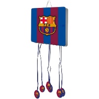 Vierkante FC Barcelona-piñata in blaugrana, 40 x 40 cm