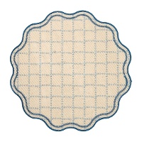 Ronde placemat 38 cm met blauwe golfrand