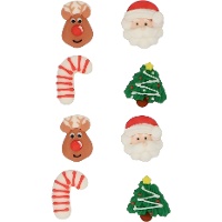 Suikerfiguurtjes Merry Christmas - Wilton - 8 stuks
