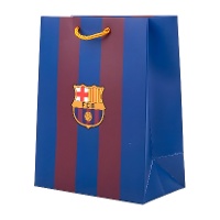 Cadeauzak 32 x 26 x 12 cm met blaugrana-strepen