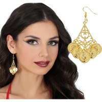 Oorbellen met gouden munten - 1 paar