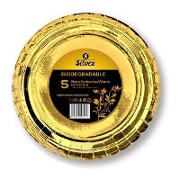 Kartonnen borden van 25 cm met metaalglans - 5 stuks