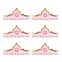Prinsessenkronen - 6 stuks