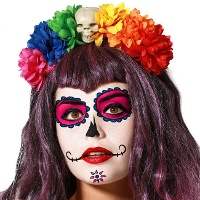 Mexicaanse Catrina multicolor diadeem