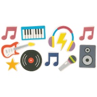 2D suikerdecoraties voor cupcakes Disco - 9 stuks