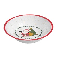 Rode en witte Kerstman kommen van 17,5 cm - 6 stuks