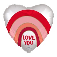 Love You Hartvormige Ballon van 45 cm - Anagram