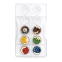 Concentrische cirkelvormige chocoladevorm 20 x 12 cm - Decora - 10 holtes