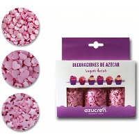 Kit met roze Valentijnsstrooisel - Azucren - 3 stuks