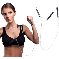 Sado-halsband en riem van 90 cm