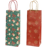 Wijnzak voor Kerstmis van 33,5 x 12,5 x 9 cm - 1 stuk