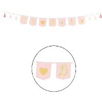 Stoffen 'Oh baby' slinger met kwastjes, 2,5 m - 1 stuk