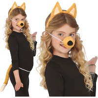 Bruine hondenset - 3-delig