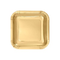 Metallic kartonnen vierkante borden van 18 cm - 12 stuks