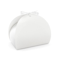 Witte doos met strik van 16,5 cm - 10 stuks