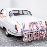 Decoratieve autoset Love in roségoud