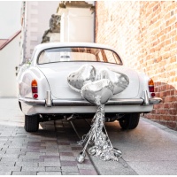 Decoratieve zilveren hartenset voor auto