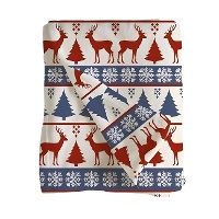 Kerst rendier deken 1,50 x 1,25 m