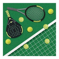 Tennis & Padel Servetten 16,5 x 16,5 cm - 16 stuks