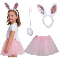 Konijntjesset met diadeem, tutu en staart