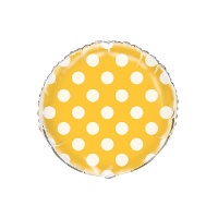 Ronde gladde ballon met stippen van 45 cm - Qualatex - 1 stuk